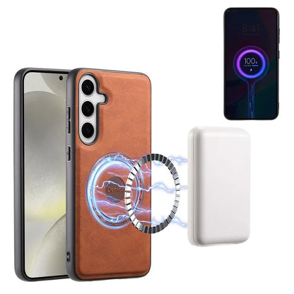 DENIOR D13 For Samsung Galaxy S24+ Retro Phone Case with Card Holder Detachable Strong Magnetic
