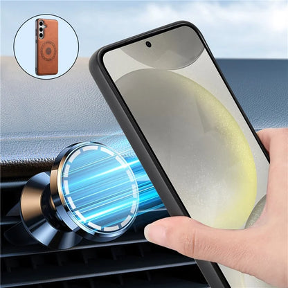 DENIOR D13 For Samsung Galaxy S24+ Retro Phone Case with Card Holder Detachable Strong Magnetic