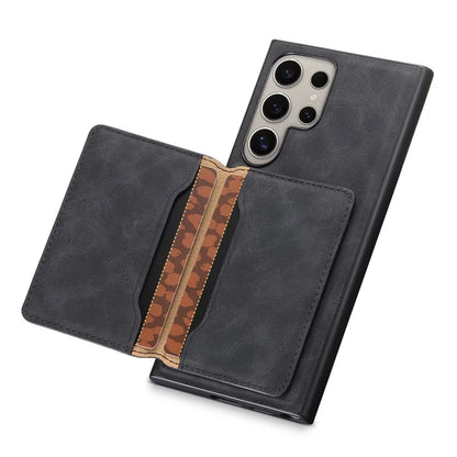 DENIOR D13 For Samsung Galaxy S24 Ultra Case Detachable Magnetic Leather Back Cover with Card Slots