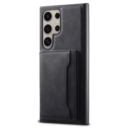 DENIOR D13 For Samsung Galaxy S24 Ultra Case Detachable Magnetic Leather Back Cover with Card Slots