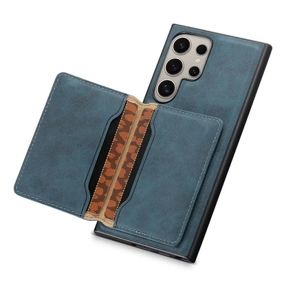 DENIOR D13 For Samsung Galaxy S24 Ultra Case Detachable Magnetic Leather Back Cover with Card Slots