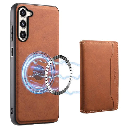 DENIOR D13 For Samsung Galaxy S23+ Case Leather + PC + TPU Phone Cover with Detachable Card Holder