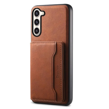 DENIOR D13 For Samsung Galaxy S23+ Case Leather + PC + TPU Phone Cover with Detachable Card Holder