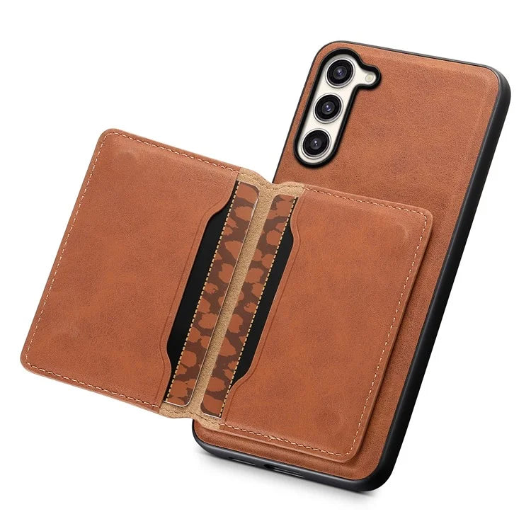 DENIOR D13 For Samsung Galaxy S23+ Case Leather + PC + TPU Phone Cover with Detachable Card Holder