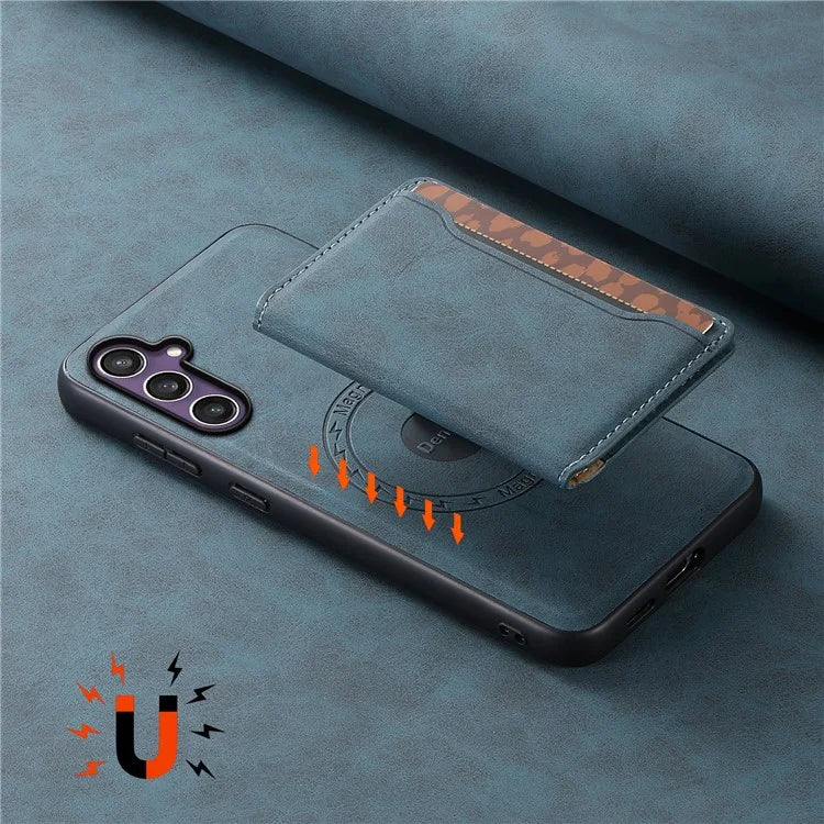 DENIOR D13 For Samsung Galaxy S23 FE Case Card Holder Kickstand Detachable 2-in-1 Phone Cover