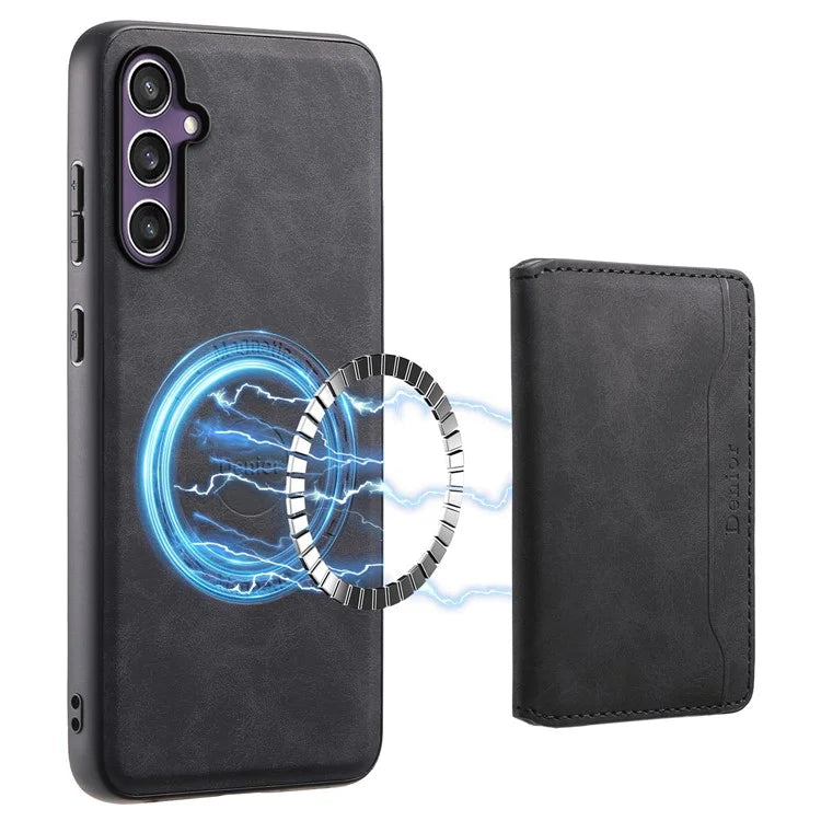 DENIOR D13 For Samsung Galaxy S23 FE Case Card Holder Kickstand Detachable 2-in-1 Phone Cover