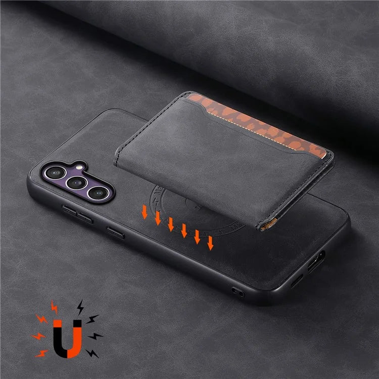 DENIOR D13 For Samsung Galaxy S23 FE Case Card Holder Kickstand Detachable 2-in-1 Phone Cover