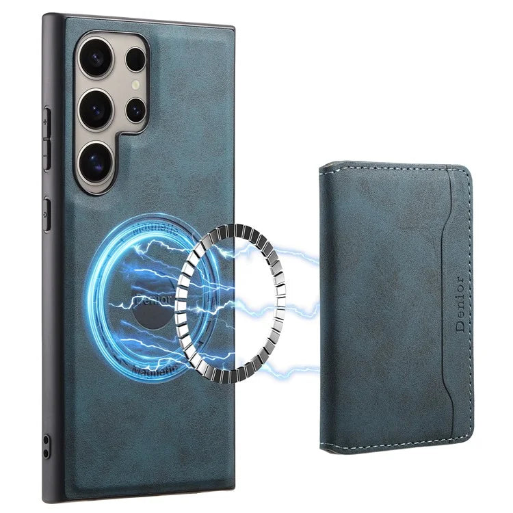 DENIOR D13 For Samsung Galaxy S23 Ultra Case Leather + PC + TPU Phone Cover with Detachable Card Holder
