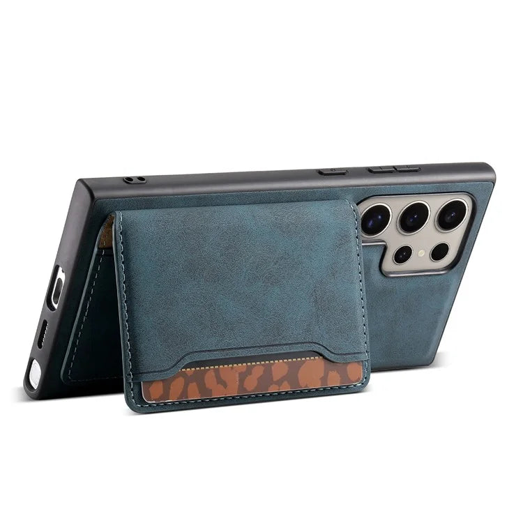 DENIOR D13 For Samsung Galaxy S23 Ultra Case Leather + PC + TPU Phone Cover with Detachable Card Holder