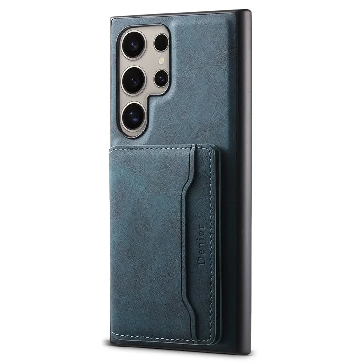 DENIOR D13 For Samsung Galaxy S23 Ultra Case Leather + PC + TPU Phone Cover with Detachable Card Holder