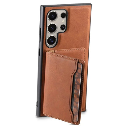 DENIOR D13 For Samsung Galaxy S23 Ultra Case Leather + PC + TPU Phone Cover with Detachable Card Holder