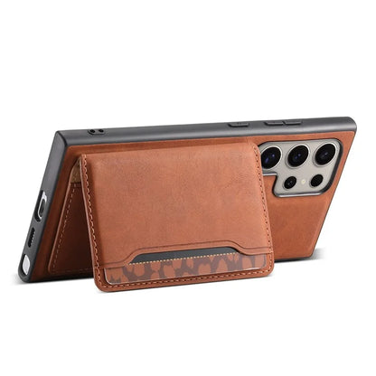 DENIOR D13 For Samsung Galaxy S23 Ultra Case Leather + PC + TPU Phone Cover with Detachable Card Holder