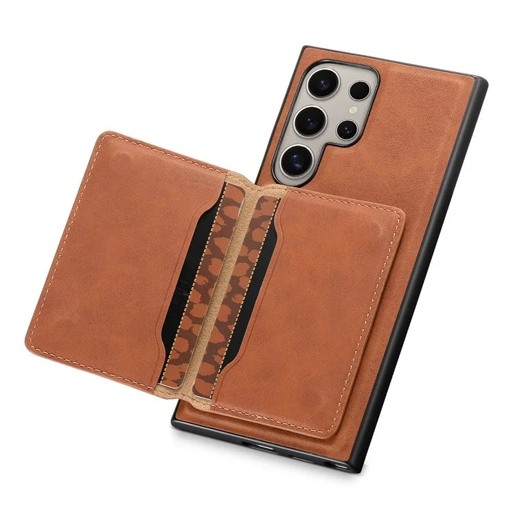 DENIOR D13 For Samsung Galaxy S23 Ultra Case Leather + PC + TPU Phone Cover with Detachable Card Holder