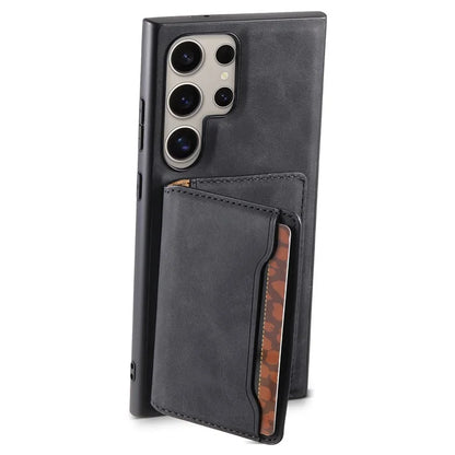 DENIOR D13 For Samsung Galaxy S23 Ultra Case Leather + PC + TPU Phone Cover with Detachable Card Holder