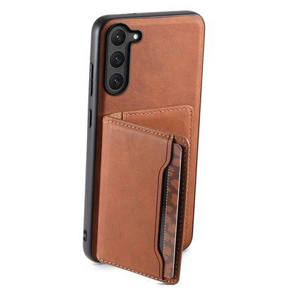 DENIOR D13 For Samsung Galaxy S23 Case Detachable Card Bag Leather+PC+TPU Phone Cover