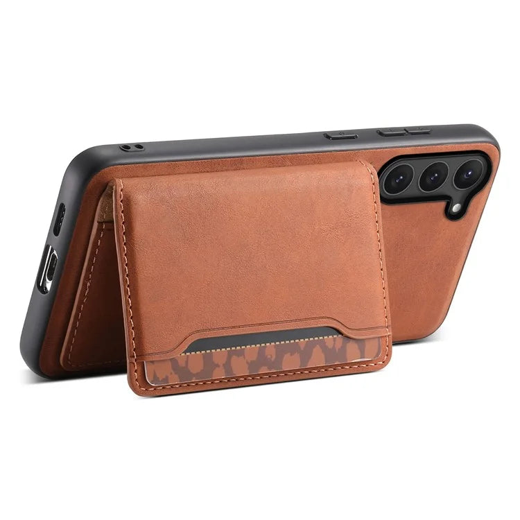 DENIOR D13 For Samsung Galaxy S23 Case Detachable Card Bag Leather+PC+TPU Phone Cover