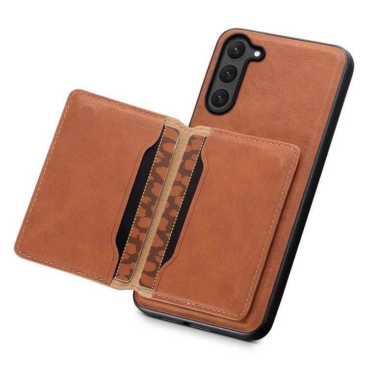 DENIOR D13 For Samsung Galaxy S23 Case Detachable Card Bag Leather+PC+TPU Phone Cover