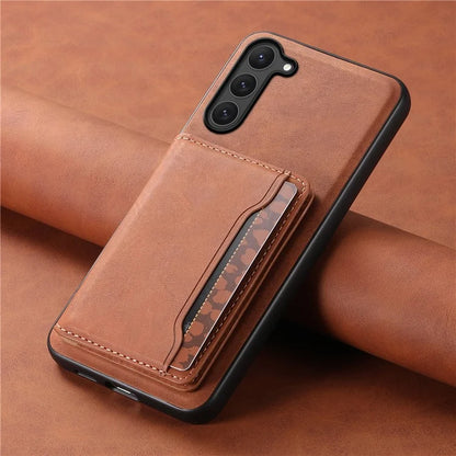 DENIOR D13 For Samsung Galaxy S23 Case Detachable Card Bag Leather+PC+TPU Phone Cover