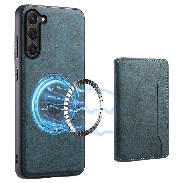 DENIOR D13 For Samsung Galaxy S23 Case Detachable Card Bag Leather+PC+TPU Phone Cover