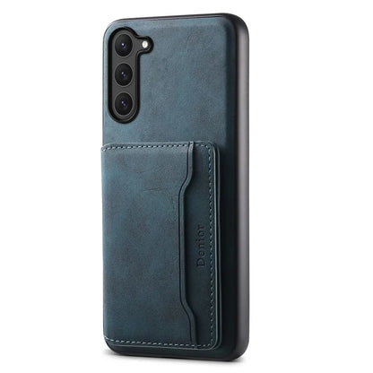 DENIOR D13 For Samsung Galaxy S23 Case Detachable Card Bag Leather+PC+TPU Phone Cover