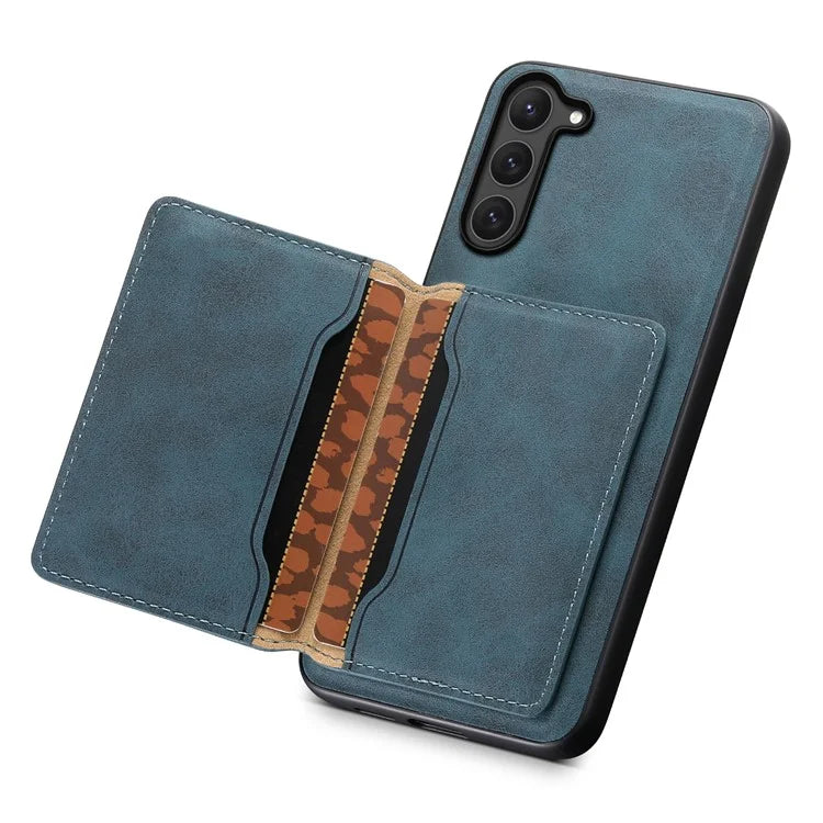 DENIOR D13 For Samsung Galaxy S23 Case Detachable Card Bag Leather+PC+TPU Phone Cover
