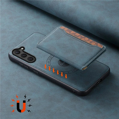DENIOR D13 For Samsung Galaxy S23 Case Detachable Card Bag Leather+PC+TPU Phone Cover