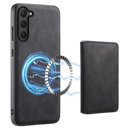 DENIOR D13 For Samsung Galaxy S23 Case Detachable Card Bag Leather+PC+TPU Phone Cover