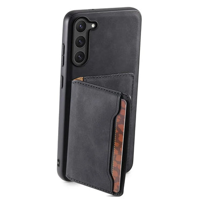 DENIOR D13 For Samsung Galaxy S23 Case Detachable Card Bag Leather+PC+TPU Phone Cover