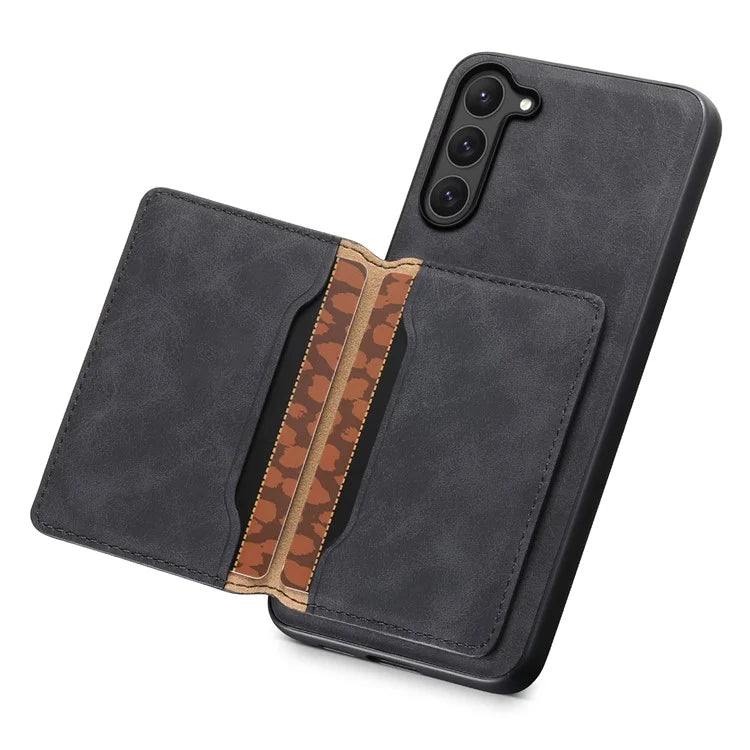 DENIOR D13 For Samsung Galaxy S23 Case Detachable Card Bag Leather+PC+TPU Phone Cover
