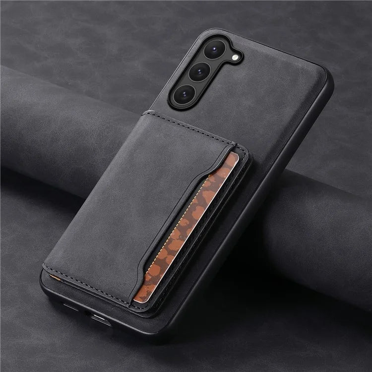 DENIOR D13 For Samsung Galaxy S23 Case Detachable Card Bag Leather+PC+TPU Phone Cover