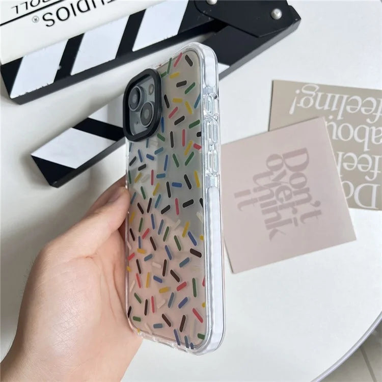 For iPhone 14 Cell Phone Case Colorful Pattern Shockproof Hard Acrylic Cover