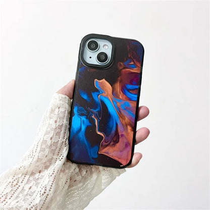 For iPhone 14 Cell Phone Case Colorful Pattern Shockproof Hard Acrylic Cover