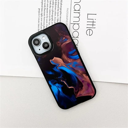 For iPhone 14 Cell Phone Case Colorful Pattern Shockproof Hard Acrylic Cover