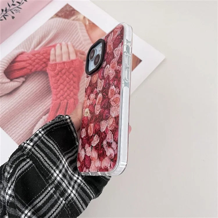 For iPhone 14 Cell Phone Case Colorful Pattern Shockproof Hard Acrylic Cover