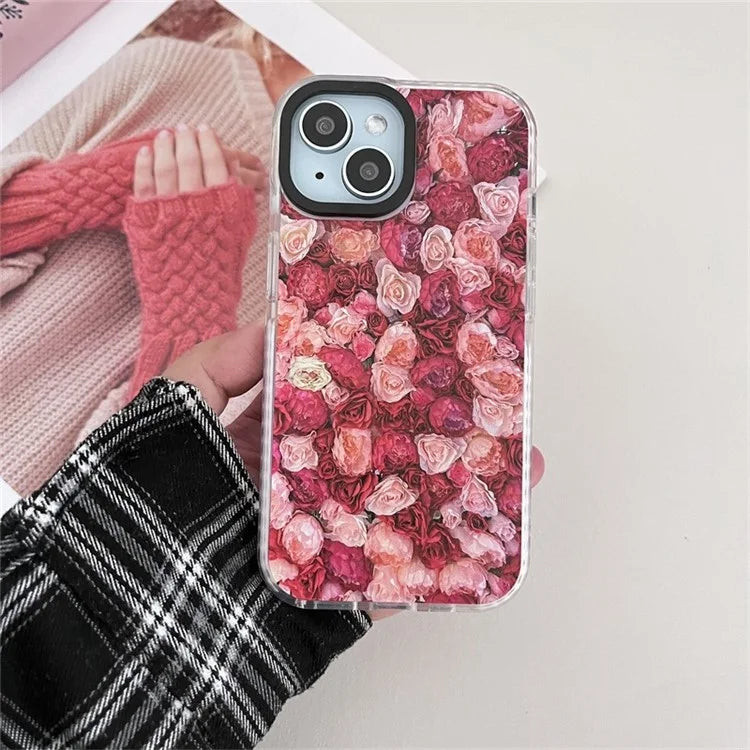For iPhone 14 Cell Phone Case Colorful Pattern Shockproof Hard Acrylic Cover