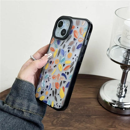 For iPhone 14 Cell Phone Case Colorful Pattern Shockproof Hard Acrylic Cover