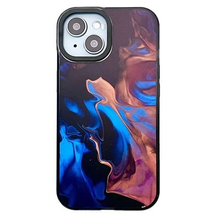 For iPhone 14 Plus Cell Phone Cases Colorful Pattern Shockproof Acrylic Back Cover