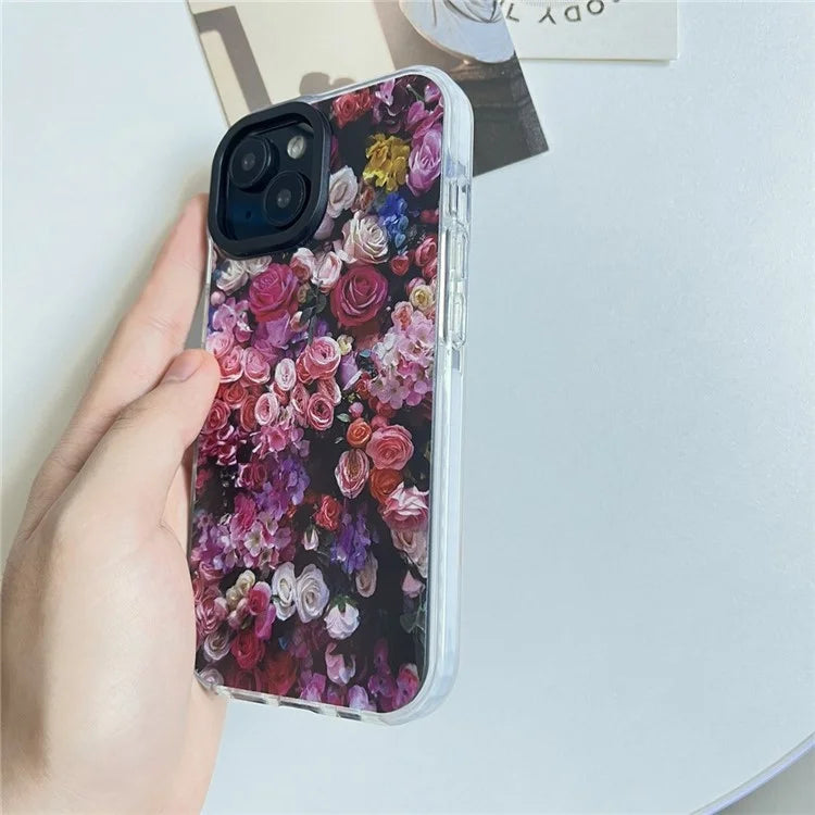 For iPhone 14 Plus Cell Phone Cases Colorful Pattern Shockproof Acrylic Back Cover