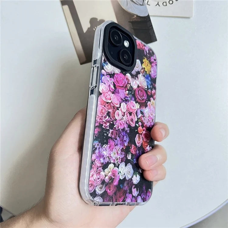 For iPhone 14 Plus Cell Phone Cases Colorful Pattern Shockproof Acrylic Back Cover