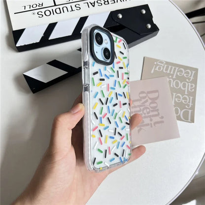 For iPhone 14 Plus Cell Phone Cases Colorful Pattern Shockproof Acrylic Back Cover