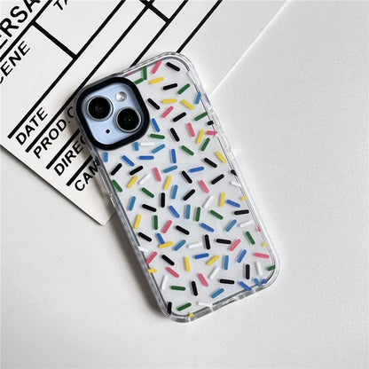 For iPhone 14 Plus Cell Phone Cases Colorful Pattern Shockproof Acrylic Back Cover