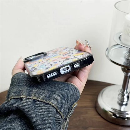 For iPhone 14 Plus Cell Phone Cases Colorful Pattern Shockproof Acrylic Back Cover