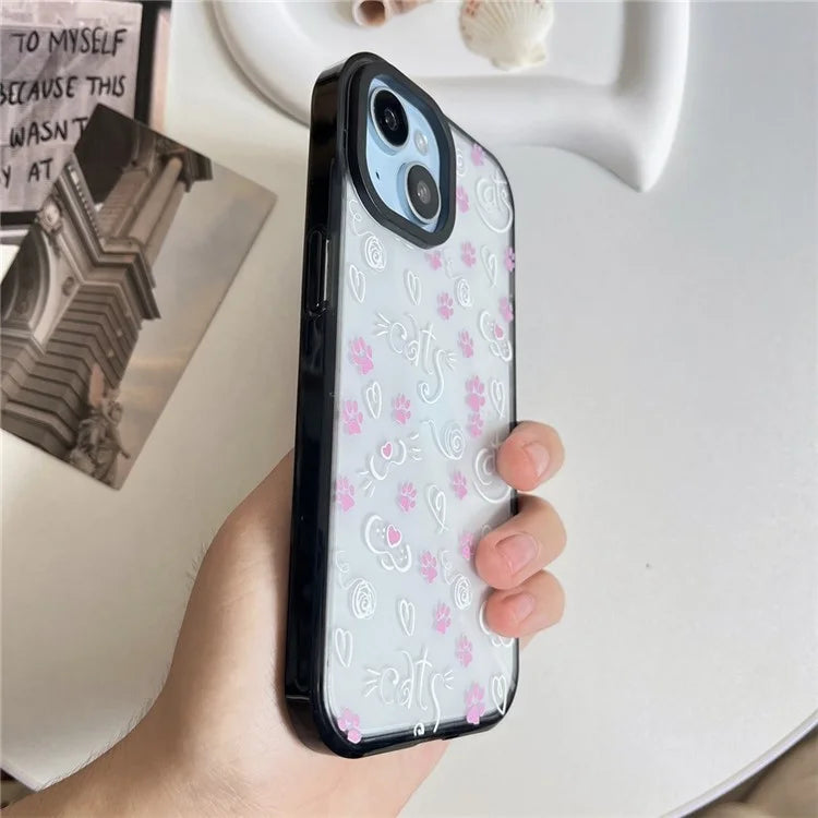 For iPhone 14 Plus Cell Phone Cases Colorful Pattern Shockproof Acrylic Back Cover