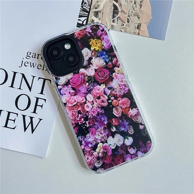 For iPhone 15 Plus Shockproof Acrylic Cover Cell Phone Case with Pattern Design