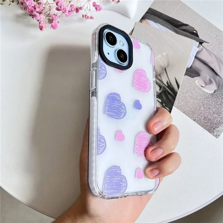 For iPhone 15 Plus Shockproof Acrylic Cover Cell Phone Case with Pattern Design