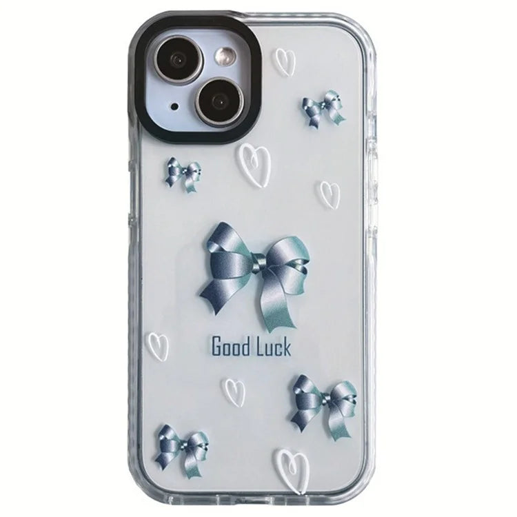 For iPhone 15 Plus Shockproof Acrylic Cover Cell Phone Case with Pattern Design