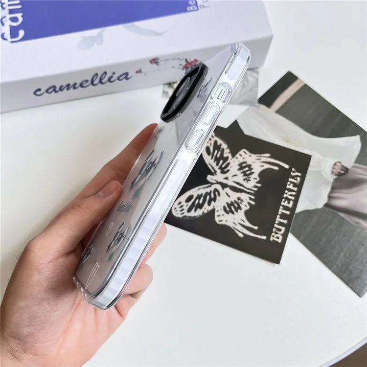 For iPhone 15 Plus Shockproof Acrylic Cover Cell Phone Case with Pattern Design