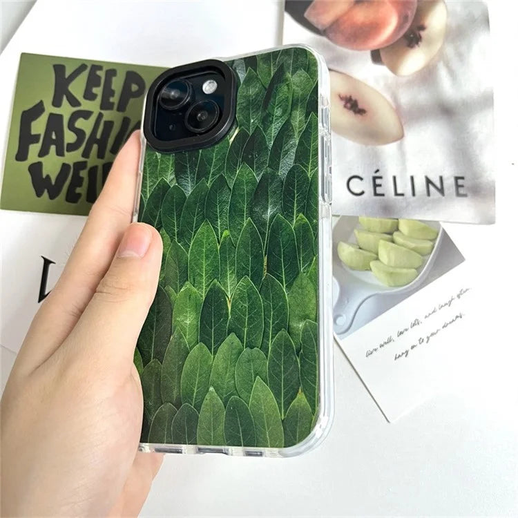 For iPhone 15 Plus Shockproof Acrylic Cover Cell Phone Case with Pattern Design