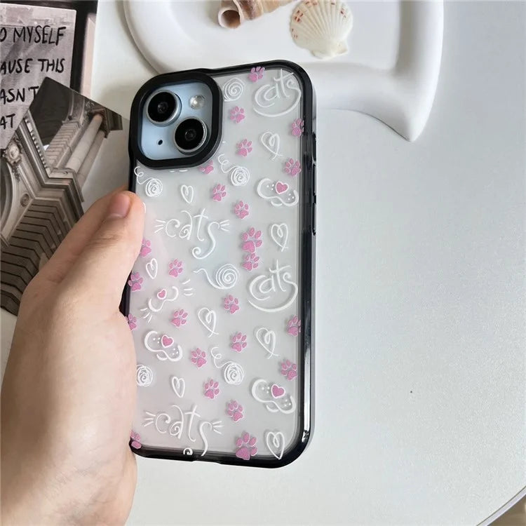 For iPhone 15 Plus Shockproof Acrylic Cover Cell Phone Case with Pattern Design