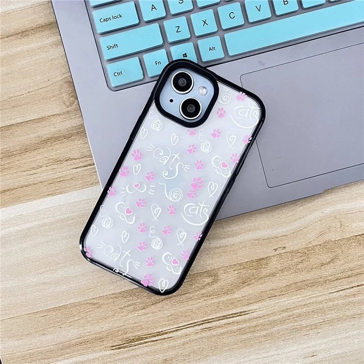For iPhone 15 Plus Shockproof Acrylic Cover Cell Phone Case with Pattern Design